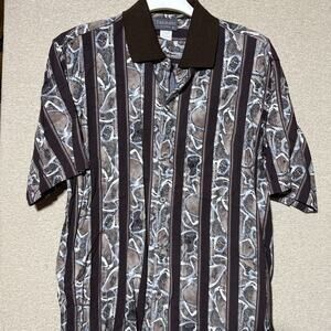 Vtg Triumph Of California 90s Mens XL Short Sleeve Button Up Shirt Abstract Art